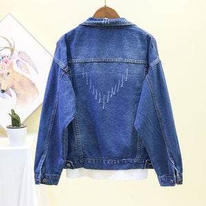 Denim Jacket Three Dimension Floral Embroidery