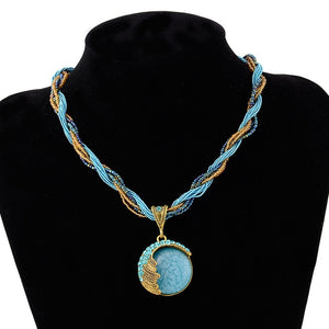 Blue Crystal Stone Necklace