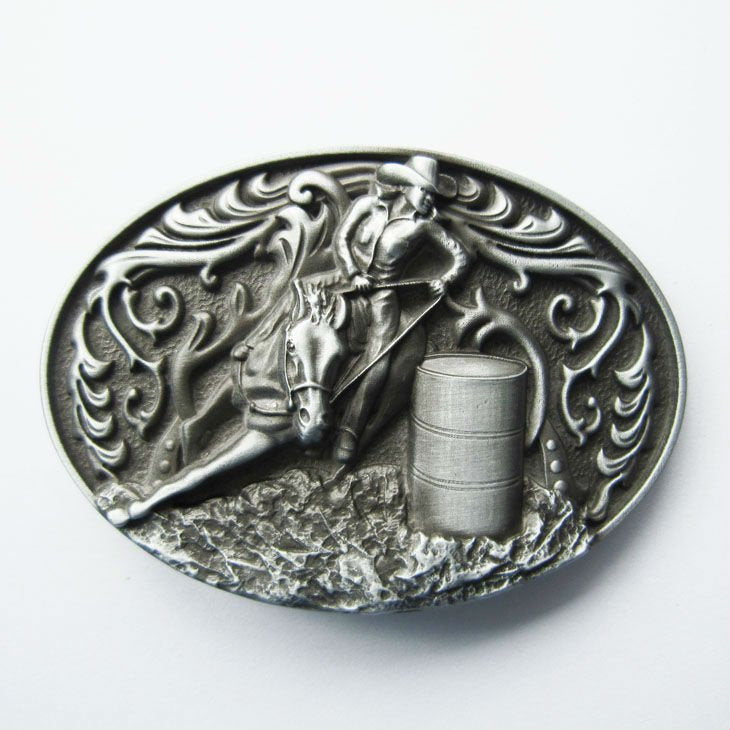 Cowgirl Rodeo Barrel Racer Western Belt Buckle