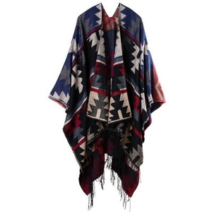 American Indian influenced design tassel shawl.